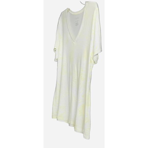 APT. 9 ESSENTIALS SHORT SLEEVE T-SHIRT, WOMENS, XL, YELLOW & WHITE TIE DYE VNECK - Picture 3 of 8